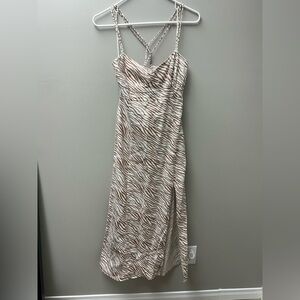 Zara Linen Blend Animal‎ Print Maxi Dress